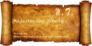 Majszterics Tibold névjegykártya