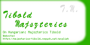tibold majszterics business card